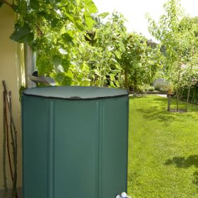 100 Gallon Portable Rain Barrel Water Collector Tank with Spigot Filter