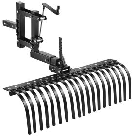 42 in Tow Behind Landscape Rake, 3-Point Lawn Rock Rake with Blade & Lift Lever, Fit Category 1 ATVs UTVs Lawn Tractors