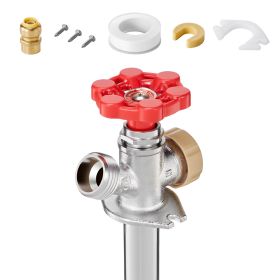Anti-Siphon Frost-Proof Sillcock, 12" Freeze Proof Outdoor Faucet Bib with Backflow Preventer, 1/2" Push-to-Fit Connector X 3/4" Hose Bibb
