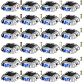 Driveway Lights 24-Pack, Solar Driveway Lights with Switch Button, Solar Deck Lights Waterproof